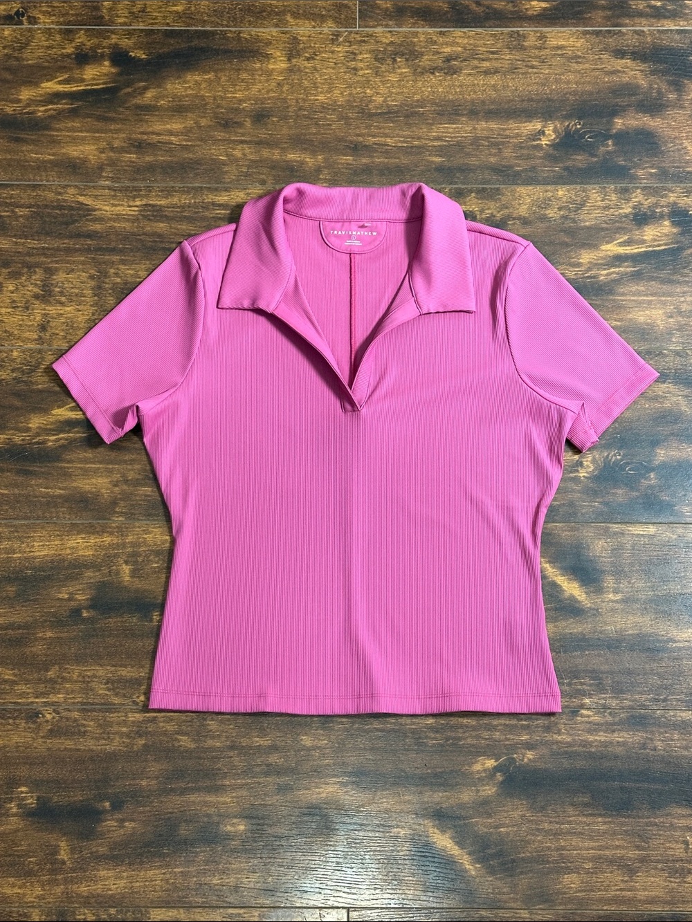 TravisMathew Ribbed Polo Sz L Pink 💗⛳